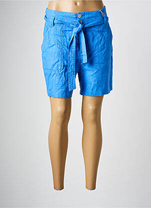 Short tissage denim taille haute bleu C'EST BEAU LA VIE femme