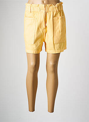 Short fermeture zippée sous rabat boutonné jaune C'EST BEAU LA VIE femme
