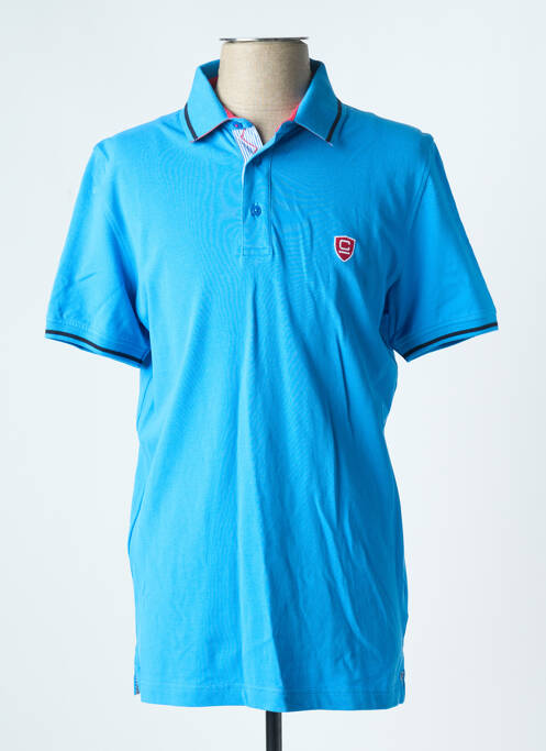 Polo stretch manches courtes bleu CAMBRIDGE homme