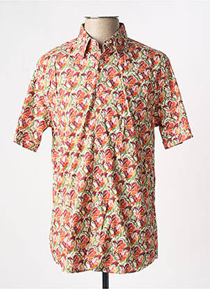 Chemise manches courtes imprimé fantaisie orange CAMBRIDGE homme