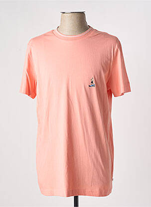 T-shirt broderie manches courtes orange CAMBRIDGE homme