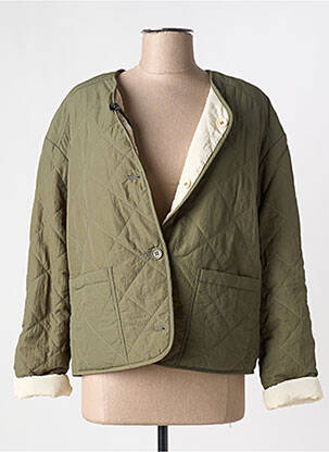 Doudoune poches sans capuche vert JULIE GUERLANDE femme
