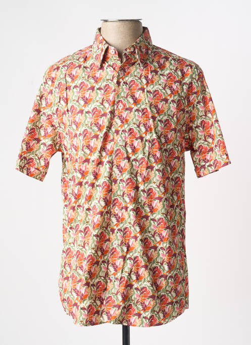 Chemise manches courtes imprimé fantaisie orange CAMBRIDGE homme