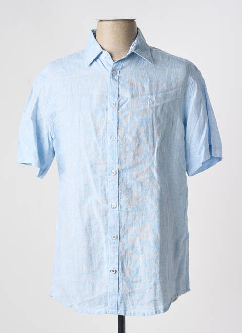 Chemise manches courtes coupe cintrée bleu CAMBRIDGE homme