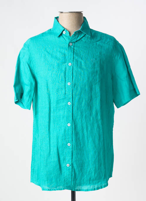 Chemise manches courtes coupe cintrée vert CAMBRIDGE homme