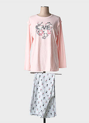 Pyjama coupe droite rose MASSANA femme