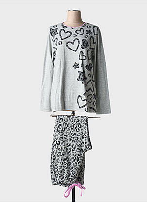 Pyjama coupe droite gris MASSANA femme