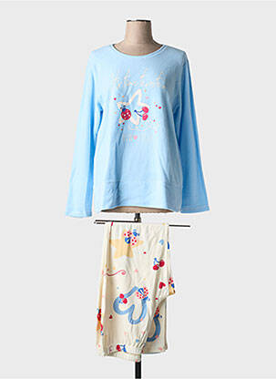 Pyjama coupe droite bleu MASSANA femme