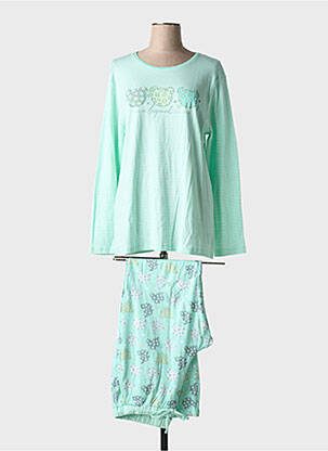 Pyjama coupe droite vert MASSANA femme