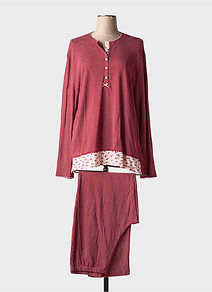 Pyjama coupe droite rouge EGATEX femme