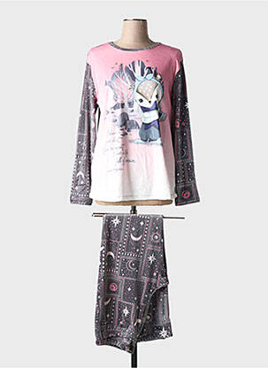 Pyjama coupe droite rose MASSANA femme