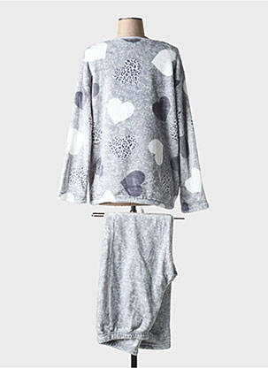 Pyjama coupe droite gris MASSANA femme
