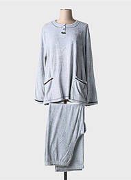 Pyjama coupe droite gris EGATEX femme