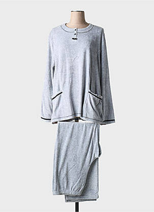 Pyjama coupe droite gris EGATEX femme