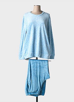 Pyjama coupe droite bleu EGATEX femme
