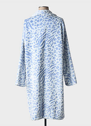 Robe de chambre col v bleu MASSANA femme