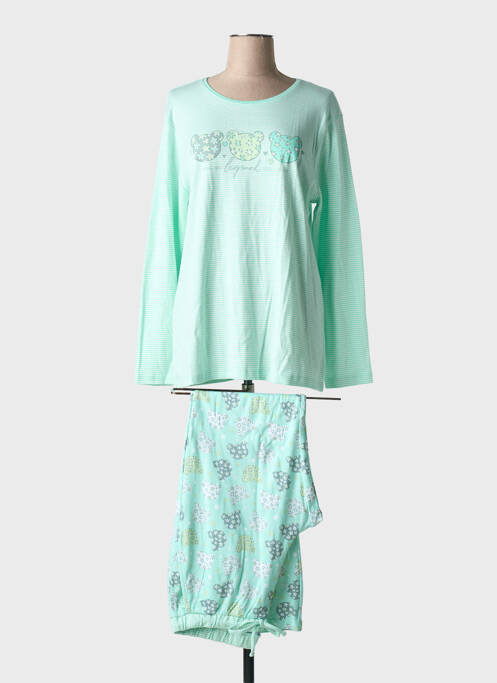 Pyjama coupe droite vert MASSANA femme