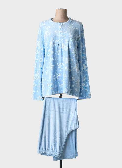 Pyjama coupe droite bleu EGATEX femme