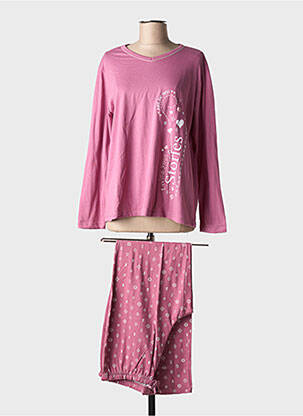 Pyjama col v rose MASSANA femme