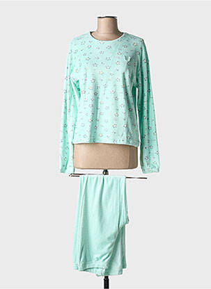 Pyjama coupe droite vert MASSANA femme