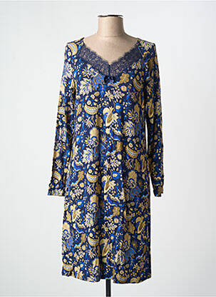 Chemise de nuit manches longues bleu ANTIGEL femme