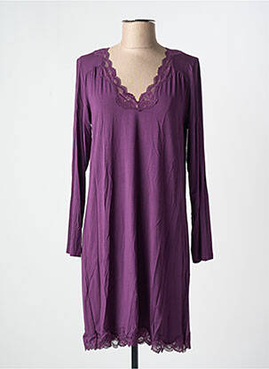 Chemise de nuit col v violet ANTIGEL femme