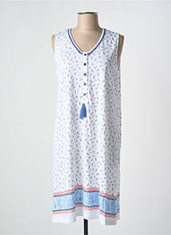 Chemise de nuit col v blanc EGATEX femme