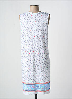 Chemise de nuit col v blanc EGATEX femme