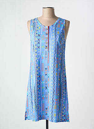 Chemise de nuit col v bleu MASSANA femme