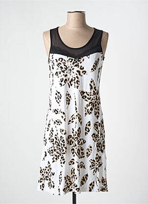 Chemise de nuit imprimé fantaisie blanc EGATEX femme