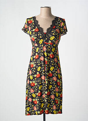 Chemise de nuit imprimé fleurs noir ANTIGEL femme