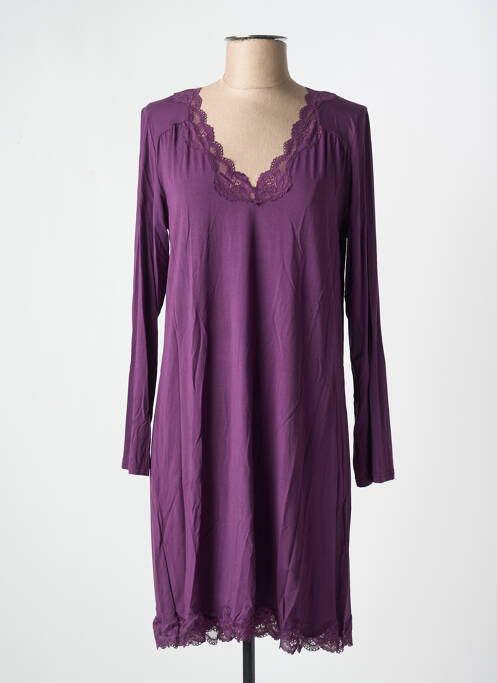 Chemise de nuit manches longues violet ANTIGEL femme