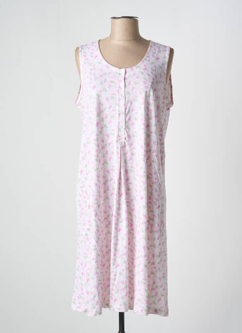 Chemise de nuit imprimé fleurs blanc EGATEX femme
