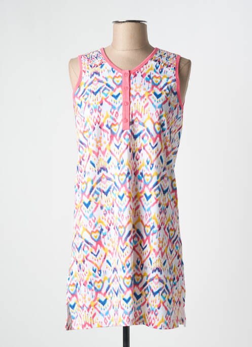 Chemise de nuit col v blanc MASSANA femme