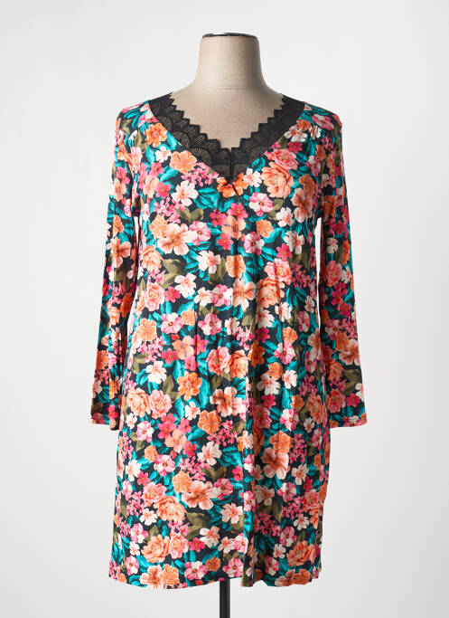Chemise de nuit imprimé fleurs noir ANTIGEL femme