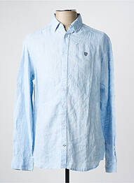 Chemise manches longues coupe droite bleu CAMBRIDGE homme