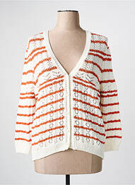 Gilet manches longues fermeture boutonnée sur le devant beige JULIE GUERLANDE femme