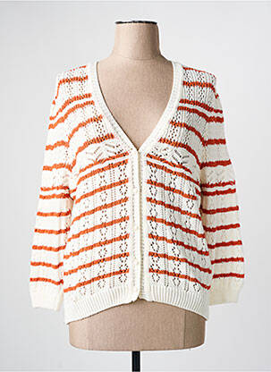 Gilet manches longues fermeture boutonnée sur le devant beige JULIE GUERLANDE femme