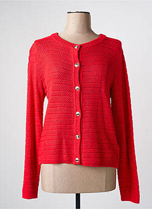 Gilet manches longues fermeture boutonnée sur le devant rouge JULIE GUERLANDE femme