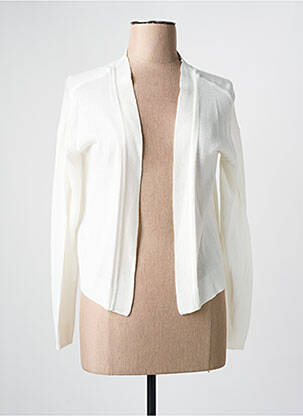 Gilet manches longues col v blanc JULIE GUERLANDE femme