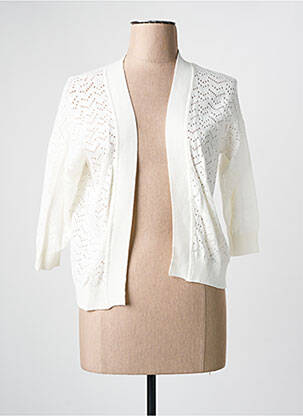 Gilet manches longues manches longues blanc JULIE GUERLANDE femme