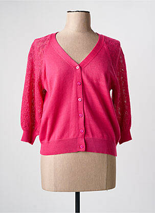 Gilet manches longues resserrée sur le bas rose JULIE GUERLANDE femme