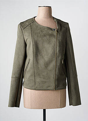 Veste casual col rond vert JULIE GUERLANDE femme