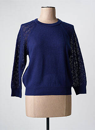 Pull col rond manches longues bleu JULIE GUERLANDE femme