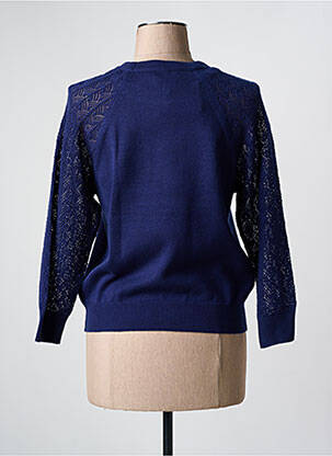 Pull coupe droite manches longues bleu JULIE GUERLANDE femme