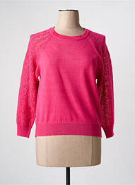 Pull col rond manches longues rose JULIE GUERLANDE femme