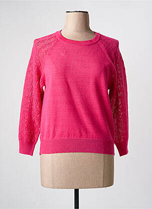 Pull col rond manches longues rose JULIE GUERLANDE femme