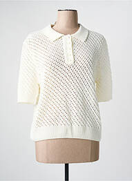 Pull resserrée sur le bas manches courtes beige JULIE GUERLANDE femme
