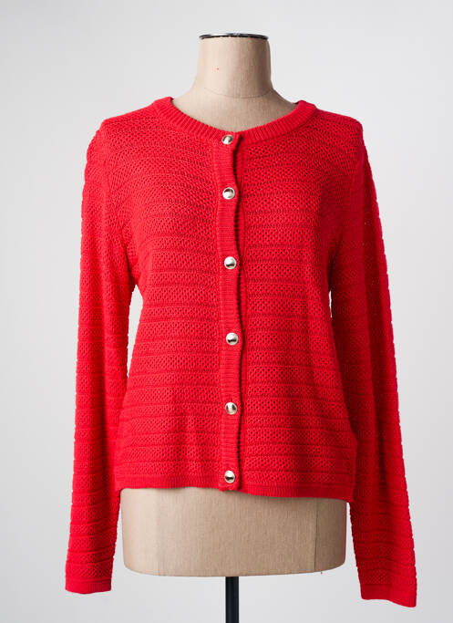 Gilet manches longues fermeture boutonnée sur le devant rouge JULIE GUERLANDE femme