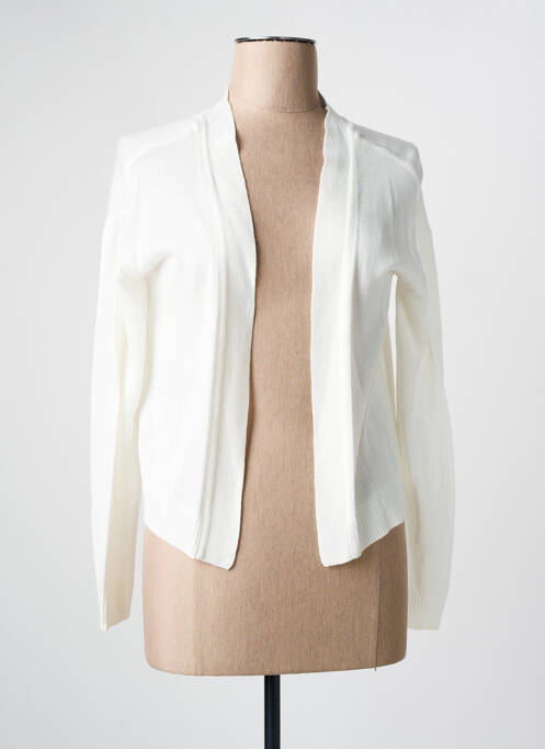 Gilet manches longues col v blanc JULIE GUERLANDE femme